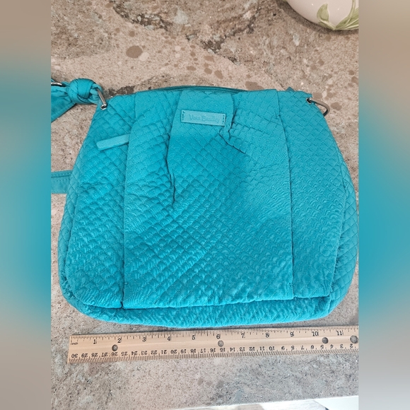 Vera Bradley Women's Quilted Crossbody Adjustable Strap Bag Teal Turquoise Sea - Picture 7 of 8